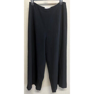 Nordstrom Signature Caroline Issa Cropped Wide Leg Pants Size 10 Black Culotte